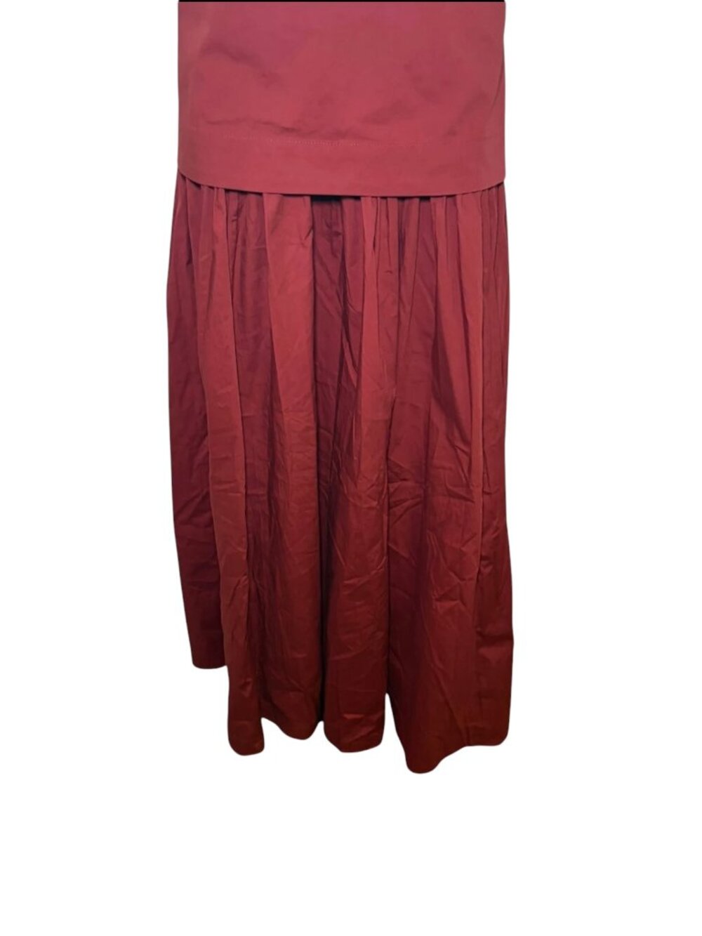 Kourt Burgundy Drop Waist Maxi Dress NWT Large Cotton Sleeveless - Picture 5 of 7